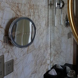 酒店壁挂式超薄带led灯单面美容镜子挂墙式浴室化妆镜放大8寸伸缩