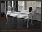 欧式书桌简约实木电脑桌黑白色办公桌写字台新古典书桌椅组合家具