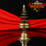 藏红民族特色古董古玩藏式手工制作纯铜酥油灯老烛台装饰摆件