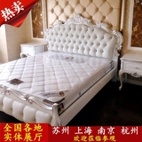 欧式床实木真皮1.8米双人床白色公主床婚床新古典样板房美式床
