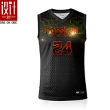 2016球衣篮球男 潮 黑色潮流款篮球服 团体套装个性定制 比赛服定