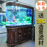 创意子弹头吧台生态鱼缸水族箱超白玻璃大型1.5米免换水鞋柜鱼缸