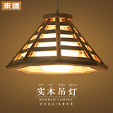 简约日式餐厅吊灯 创意木质塔塔米原木和室灯餐馆灯 实木led灯具