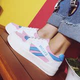 运动鞋休闲鞋韩版女鞋粉蓝色内增高网鞋夏季低帮鞋运动跑步鞋透气