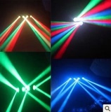 （有视频）五色波浪型LED四头激光 四眼扫描灯四头光束灯酒吧射灯
