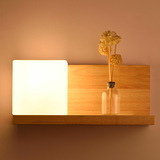 led壁灯床头灯卧室创意客厅欧式现代实木方形楼梯墙壁灯