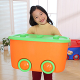 特大号塑料整理箱 卡通滑轮收纳箱 宝宝儿童玩具收纳整理箱储物箱