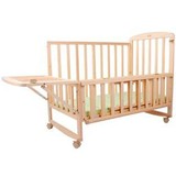 日本购婴儿床实木无漆儿童床摇摇床宝宝床游戏床可变书桌摇篮