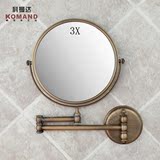 8寸古铜浴室卫浴镜 全铜双面化妆镜 美容镜 挂壁式美容镜