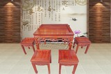 中式明清实木红木古典家具非洲红檀木餐台正方餐桌台八仙桌台特价