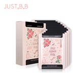 JUSTBB玫瑰花嫩颜精华面膜10片盒装手绘果纤水嫩修护专柜正品特惠