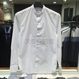 ZIOZIA 韩国专柜代购 16春款白色立领棉质微弹长袖衬衫CBW5WD1104