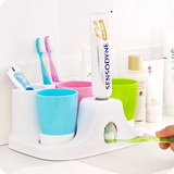 韩国情侣创意牙刷架漱口杯套装 三口之家洗漱刷牙杯牙缸挤牙膏器