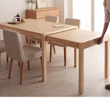 日式全实木可伸缩餐桌 北欧宜家白橡木定制小户型餐厅家具组合