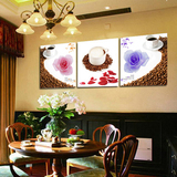 客厅装饰画沙发背景墙餐厅玻璃画简约挂画三联现代无框壁画免运费