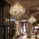 美式铁艺水晶吊灯 简约客厅卧室餐厅服装店鸟笼个性创意复古吊灯