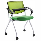 时尚简约折叠培训椅带写字板椅子可移动网布会议椅教学学习课椅