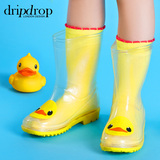 dripdrop儿童透明水晶雨鞋胶鞋萌物雨靴男女童时尚小孩水鞋防滑