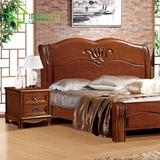 床 全实木双人床1.5米1.8米高档橡木床现代中式高箱储物床