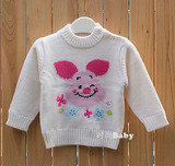 特价包邮 女童丽婴房迪士尼专柜399皮杰小猪双层加厚毛衣羊毛衫套