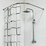 欧时洁浴帘杆弧形浴帘套装 卫生间淋浴房浴室不锈钢转角L形浴杆架