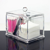 亚克力棉签盒透明化妆棉盒化妆品收纳盒创意桌面小样口红收纳盒