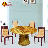 广东翡戈家具厂家直销  天然 人造大理石 欧式圆台餐桌椅SY琥珀玉