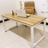电脑桌宜家现代简约风格写字台式家用简易钢木组合笔记本书桌餐桌