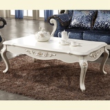 欧式长茶几法式1.2米简约沙发组合白色客厅家具实木长桌雕花特价
