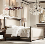 美式法式乡村实木雕花软包床欧式新古典实木床卧室家具简约双人床
