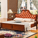 欧式床实木床美式床双人床1.5米1.8米法式床皮艺床新古典复古家具