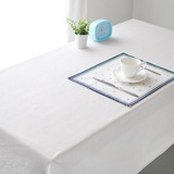 棉麻白色桌布素雅纯色简约现代餐桌茶几台布艺桌布清新无图案棉麻