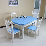 实木折叠餐桌椅组合美式地中海实木餐桌伸缩可调节小户型功能桌