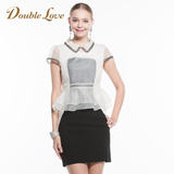 [转卖]Doublelove女2015春夏新两件式黑白撞色名媛气质连衣裙