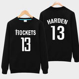 火箭队哈登13号篮球衣服春秋款薄款加大码外套运动跑步服套头卫衣