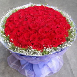 99朵红玫瑰圣诞节平安夜鲜花祝福深圳宝安龙岗区鲜花速递同城送花