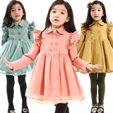 3-4岁5-6-7-8特价童装女童加厚外套春秋冬天新款韩版公主夹棉风衣