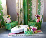 欧式田园花鸟创意单人沙发老虎椅新古典布艺软包组合沙发外贸原单