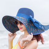 2016夏季沙滩遮阳帽防晒可折叠草帽防紫外线海边中年少年女帽子