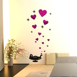 爱心茶壶装饰墙壁贴花3D亚克力立体墙贴客厅卧室电视背景墙贴饰品