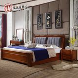 软靠实木床 新中式家具 双人床1.8米1.5米现代简约储物高箱床包邮