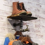 美式铁艺实木服装店货架鞋架墙上正挂衣架展示架水龙头挂钩衣架