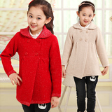 冬季新款儿童韩版纯色中长款针织开衫外套女童中大童金银丝大风衣