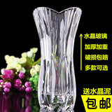 大号水晶透明玻璃花瓶花器插花花瓶富贵竹兰花玫瑰花瓶花器包邮