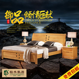广州裕丰家具 榉木床 实木双人大床 高箱床2806