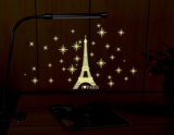 荧光墙纸壁画 浪漫巴黎铁塔夜光贴画 创意随意贴学生卧室婚房墙贴