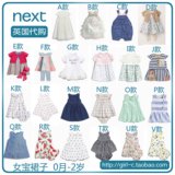 部分现货英国NEXT代购童装16新款女童女宝婴儿短袖连衣裙背心裙子