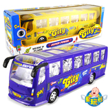 万向公交车带灯光 大巴士豪华客车儿童电动玩具公共汽车模型音乐