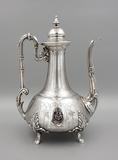 现货 法国约1880年950纯银咖啡壶茶壶 636克 西洋古董银器老银壶