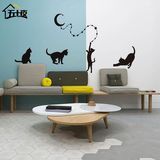 趣味小猫贴纸萌宠沙发背景墙贴现代简约客厅墙壁装饰玄关过道贴画